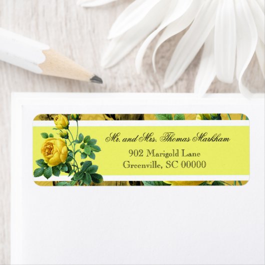 Yellow Roses Custom Address Labels (Insitu)