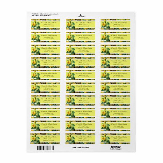 Yellow Roses Custom Address Labels (Vorne)