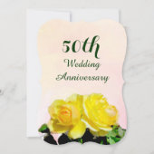 Yellow Roses Einladung zum 50. Hochzeitstag (Vorderseite)