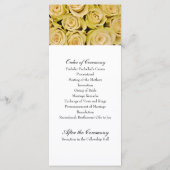 Yellow Roses Elegantes Hochzeitsprogramm für Flora Programm (Rückseite)