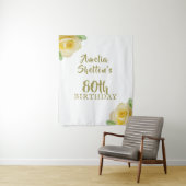 Yellow Roses Floral 80th Birthday Party Backdrop Wandteppich (Beispiel)