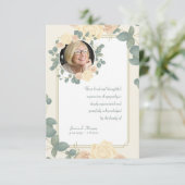 Yellow Roses Foto Beileid Vielen Dank Karte (Stehend Vorderseite)