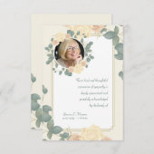 Yellow Roses Foto Beileid Vielen Dank Karte (Vorne/Hinten)