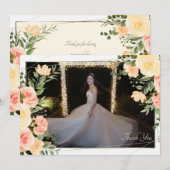 Yellow Roses Frame Danke an die Fotokarte Einladung (Vorne/Hinten)