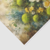 Yellow Roses Green Moss Impressionist Decoupage Seidenpapier (Ausschnitt)