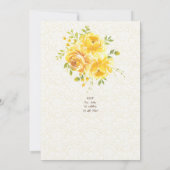 Yellow roses Haldi Pithi Zeremonie Einladung (Rückseite)
