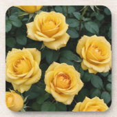 Yellow Roses Hard Plastic Coasters Getränkeuntersetzer (Vorderseite)