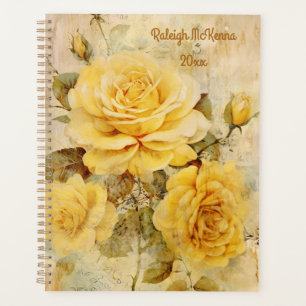Yellow Roses Junk Journal Style Illustration Planer