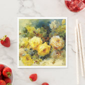 Yellow Roses Kunstwerk von Franz Bischoff Serviette (Beispiel)