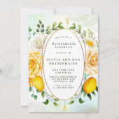 Yellow Roses Lemons Bridesmaids Luncheon Invites (Vorderseite)