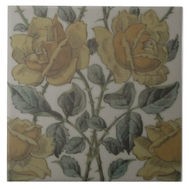 Yellow Roses Maw & Co Print & Tint Repro 1800 Fliese