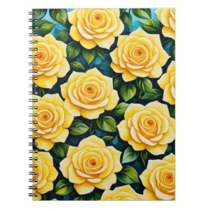 Yellow Roses Muster Spiral Notebook Notizblock