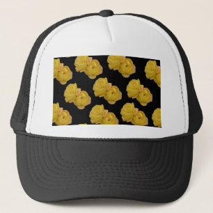 Yellow Roses on Black,_ Truckerkappe
