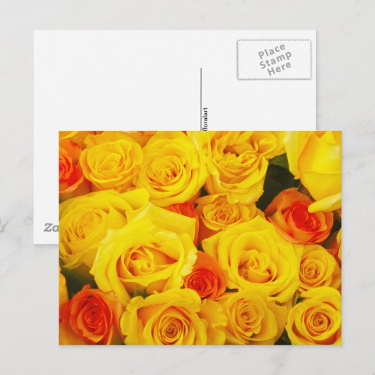 Yellow Roses Paris Postkarte (Vorne/Hinten)