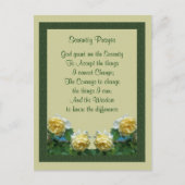 Yellow Roses Serenity Gebet Postkarte (Vorderseite)