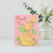 Yellow Roses Vielen Dank Postcard 2 Postkarte (Stehend Vorderseite)