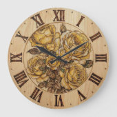 Yellow Roses - Wall Clock  Große Wanduhr (Vorderseite)