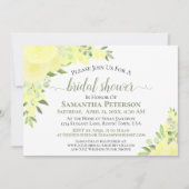 Yellow Roses Watercolor Boho Brautparty Einladung (Vorderseite)