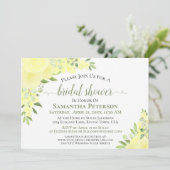 Yellow Roses Watercolor Boho Brautparty Einladung (Stehend Vorderseite)