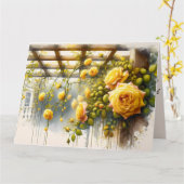 Yellow Roses Watercolor Garden Karte (Gelbe Blume)