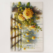 Yellow Roses Watercolor Garden Puzzle (Vertikal)