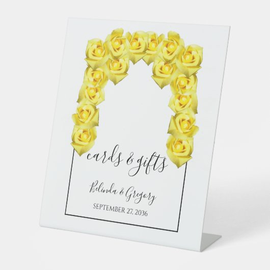 Yellow Roses Wedding Cards & Gifts Sockelschild (Vorderseite)