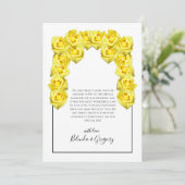 Yellow Roses Wedding Dankeschön Karte (Stehend Vorderseite)