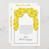 Yellow Roses Wedding Dankeschön Karte (Vorne/Hinten)