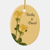 Yellow Roses Wedding Keramik Ornament (Vorne)