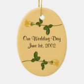 Yellow Roses Wedding Keramik Ornament (Hinten)