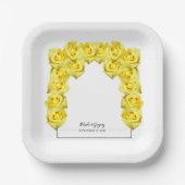 Yellow Roses Wedding Pappteller (Vorderseite)