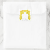 Yellow Roses Wedding Quadratischer Aufkleber (Tasche)