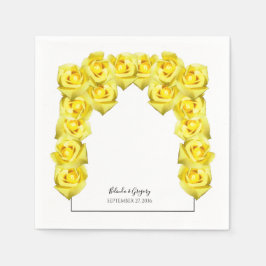Yellow Roses Wedding Serviette