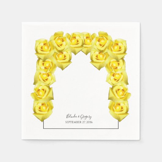 Yellow Roses Wedding Serviette (Vorderseite)