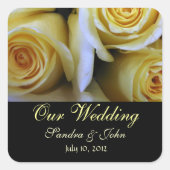 Yellow Roses Wedding Stickers (Vorderseite)