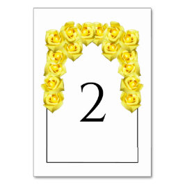 Yellow Roses Wedding Tischnummer Card