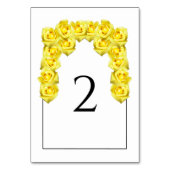Yellow Roses Wedding Tischnummer Card (Rückseite)