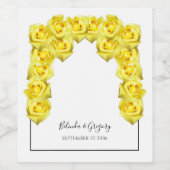 Yellow Roses Wedding Weinetikett (Einzelnes Label)