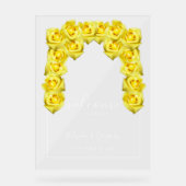 Yellow Roses Wedding Willkommenszeichen Acrylschild (Vorderseite)