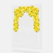 Yellow Roses Wedding Willkommenszeichen Acrylschild (Winkel)