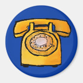 Yellow Rotary Phone Magnet (Vorne)