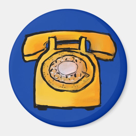Yellow Rotary Phone Magnet (Vorne)
