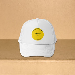 Yellow Round Business Brand on Trucker Hat Truckerkappe