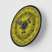 Yellow round fractal runde wanduhr (Winkel)