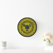 Yellow round fractal runde wanduhr (Zuhause)