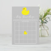 Yellow Rubber Duck Baby Duck Bingo Card Einladung (Stehend Vorderseite)