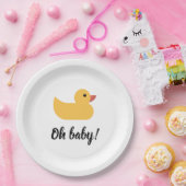 Yellow Rubber Duck Bath Ducky Oh Baby Dusche Pappteller (Party)