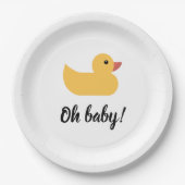 Yellow Rubber Duck Bath Ducky Oh Baby Dusche Pappteller (Vorderseite)