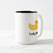 Yellow Rubber Duck Bath Lucky Duck Zweifarbige Tasse (VorderseiteRechts)