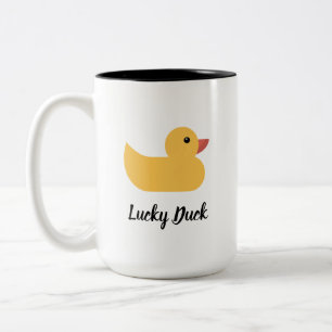 Yellow Rubber Duck Bath Lucky Duck Zweifarbige Tasse